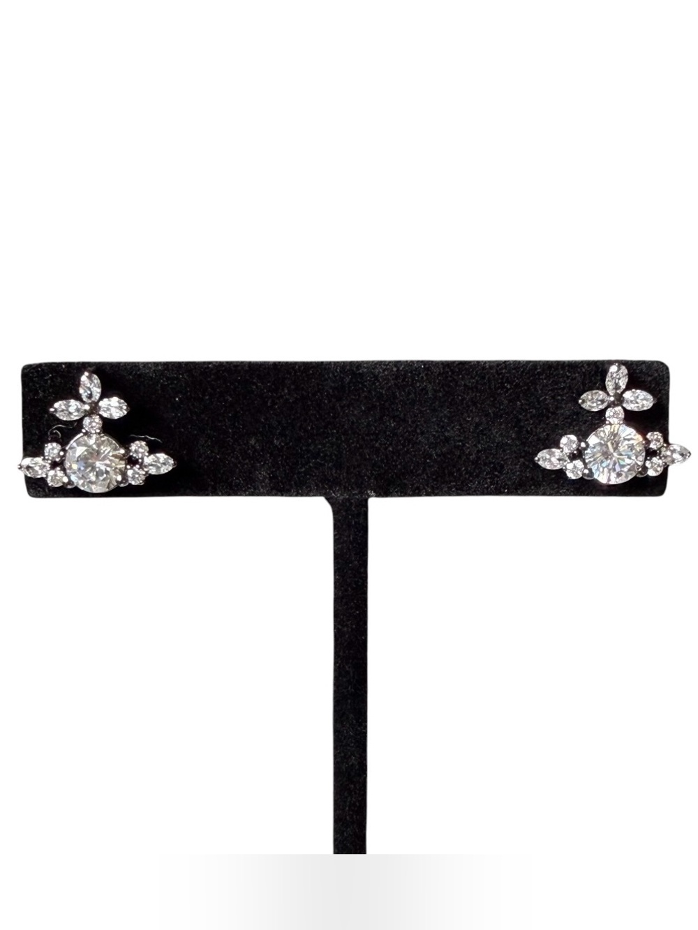 Vivienne Westwood Colette Crystal Stud Earrings Gunmetal Orb - pierced